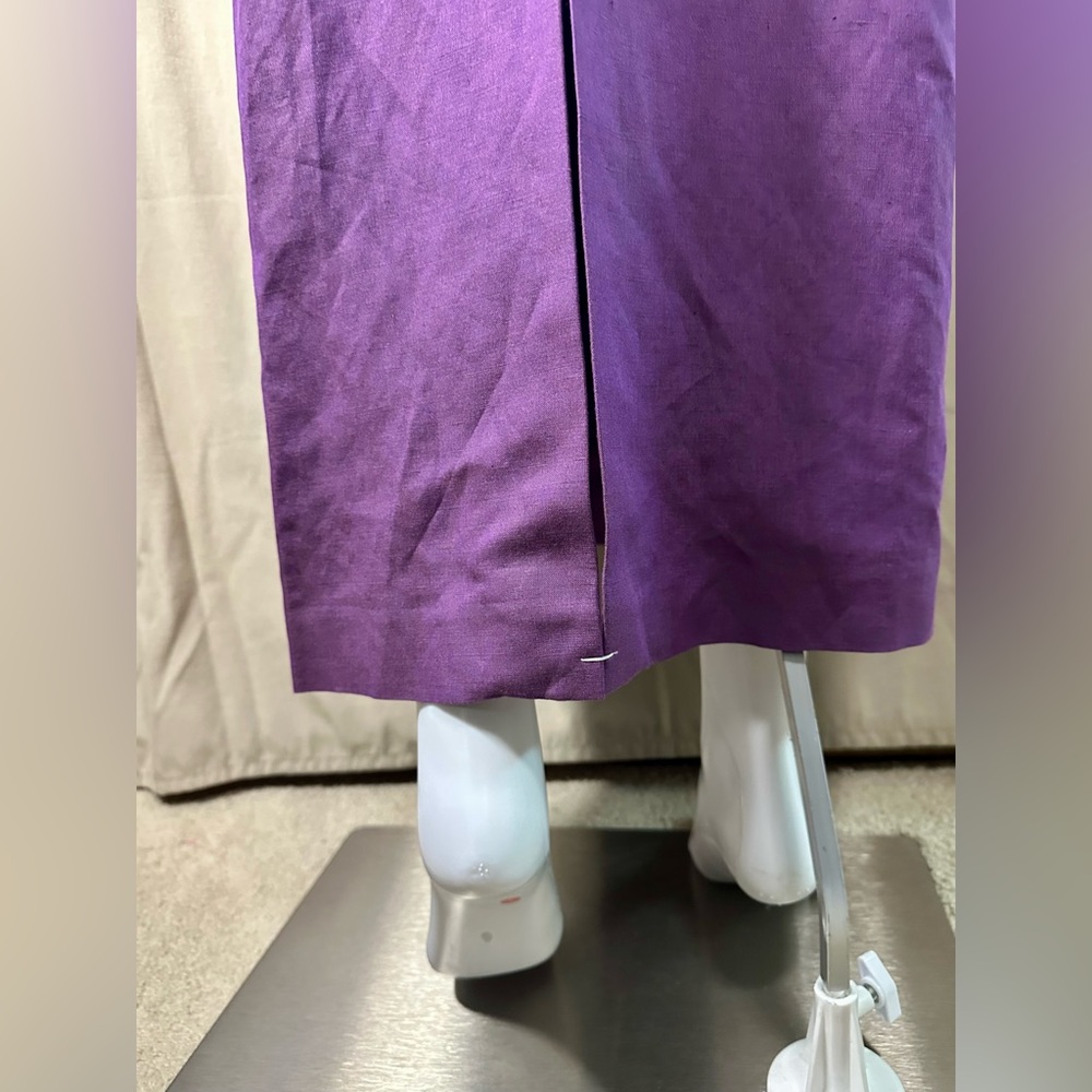 Ann Taylor Sleeveless Purple Linen Long Maxi Dress 12 New with Tags V-neck - Picture 9 of 15